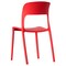 Fabulaxe Modern Plastic Outdoor Dining Chair with Open Curved Back, Red QI004227.RD - alternate 7